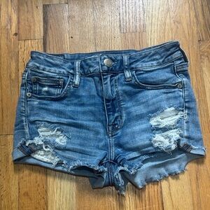 American Eagle Outfitters Ripped Blue Jean Shorts